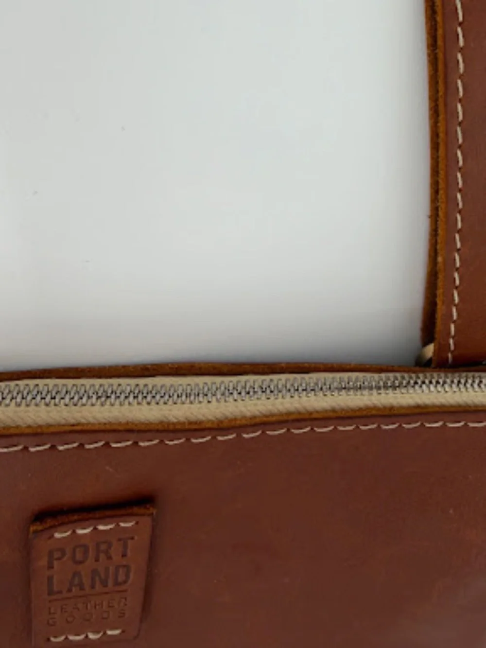 Portland Leather Goods Saddle Full Grain Leather Crossbody Bag Zip Top